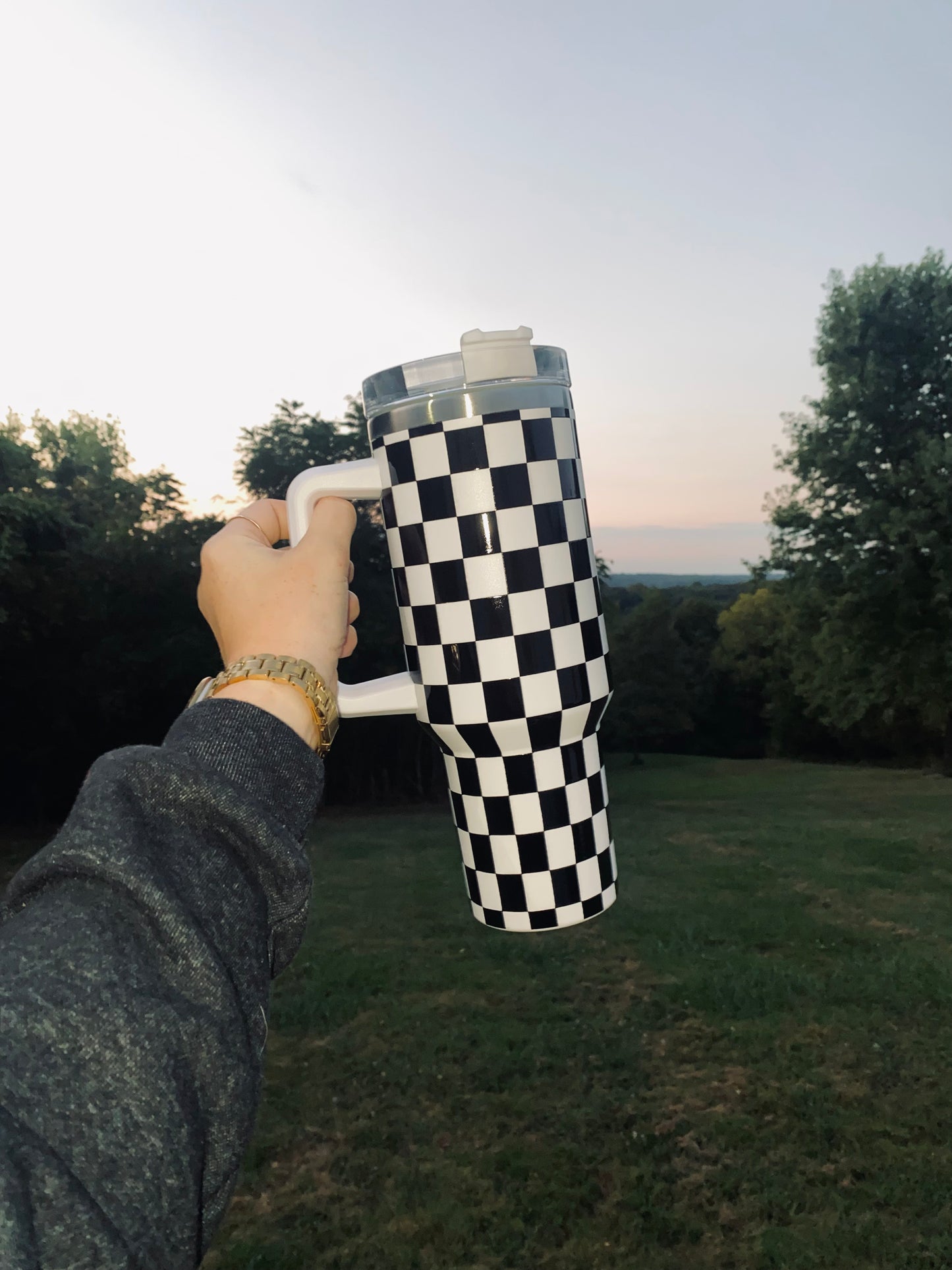 40oz Checkered Tumbler