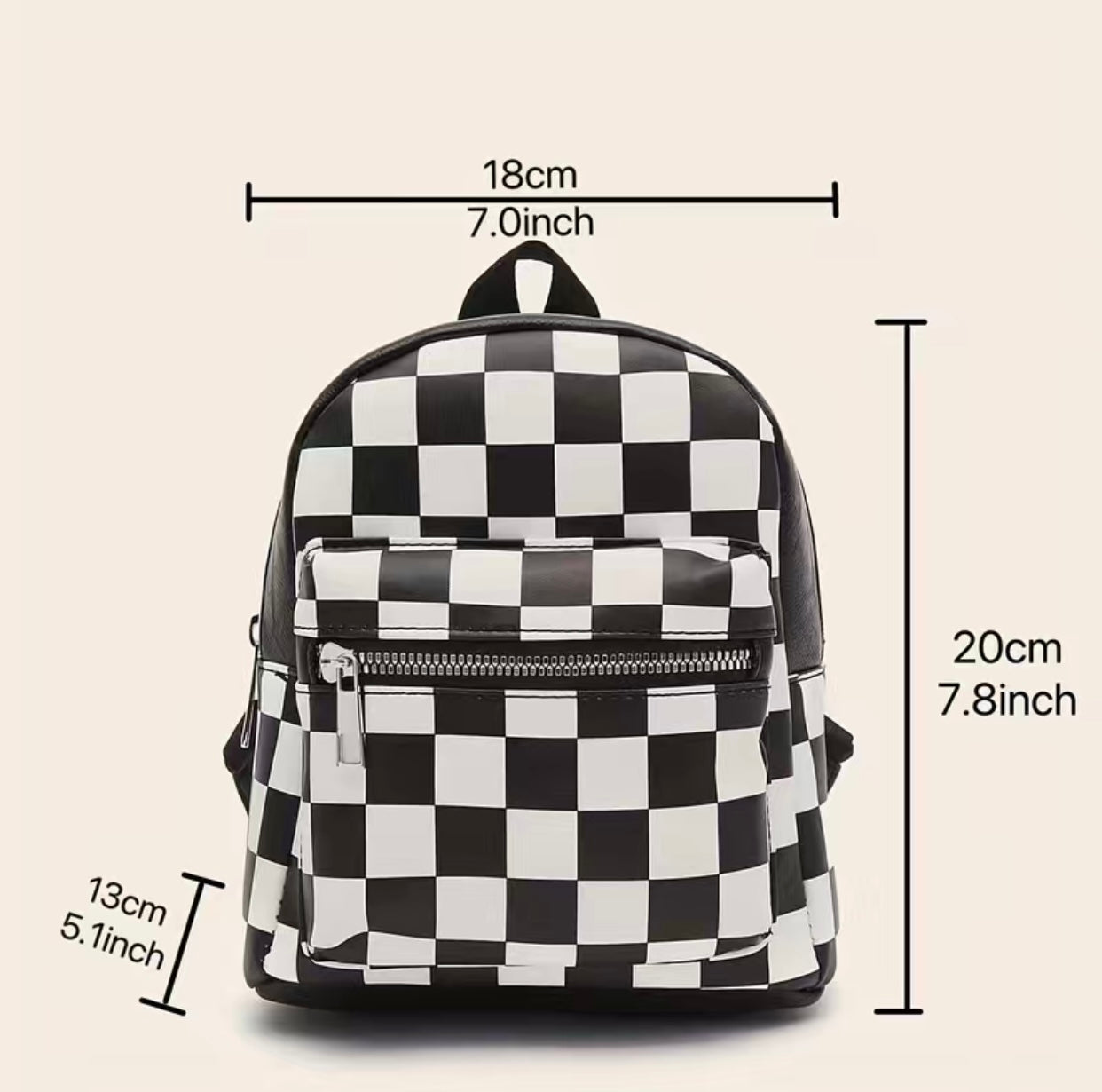 Checkered Mini Backpack