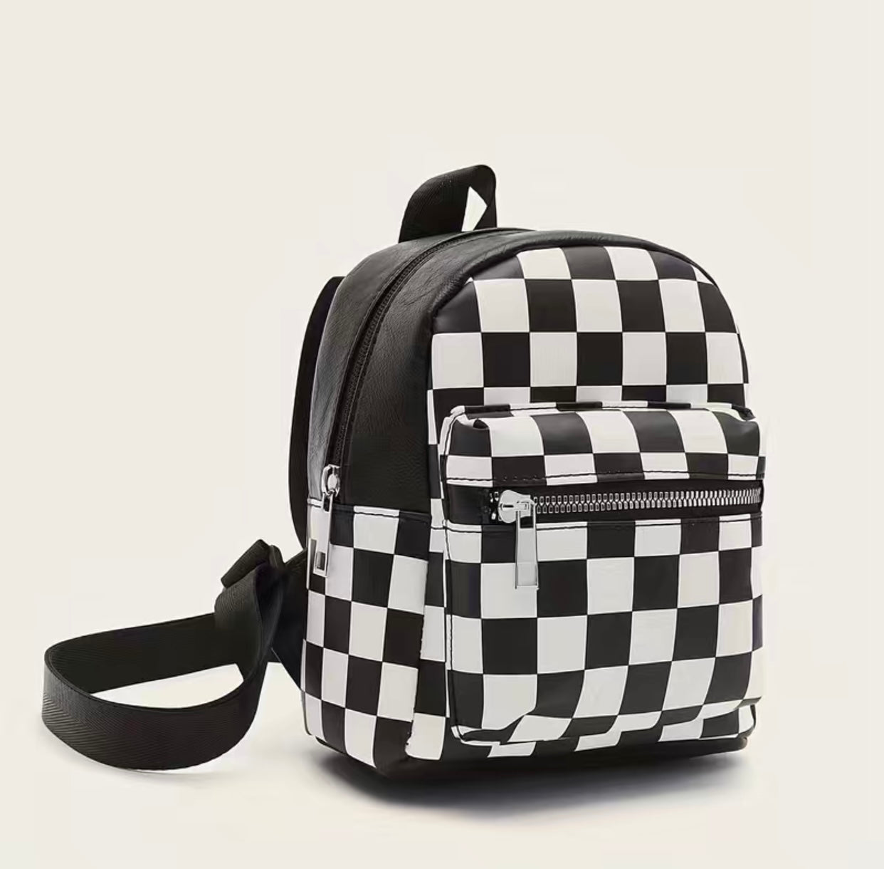 Checkered Mini Backpack